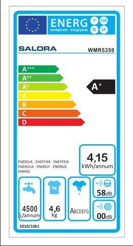 Salora WMR5350 Bovenlader mini wasmachine