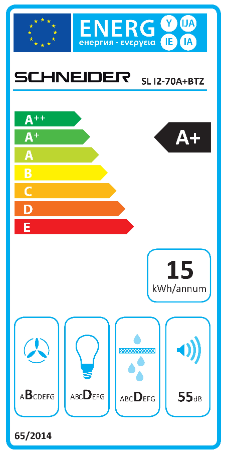 Schneider I2-70A+ BTZ eiland afzuigkap