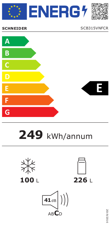 Schneider SCB315VNFCR Retro Koelvries combinatie met No Frost systeem