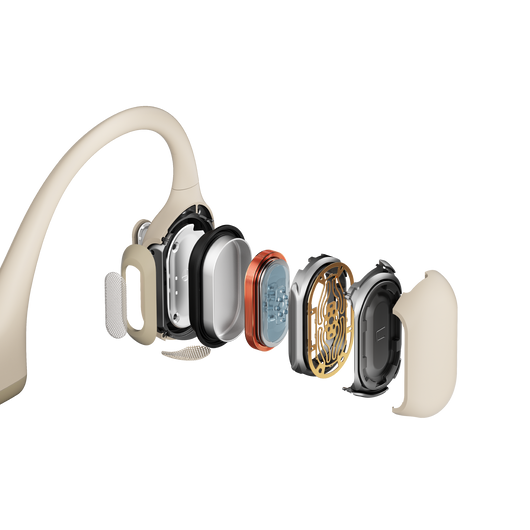 Shokz OpenRun Pro bone conduction hoofdtelefoon beige