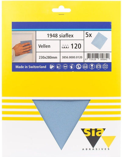 Sia Siaflex schuurpapier handvellen P120 - 230 x 180 mm (5 vellen)