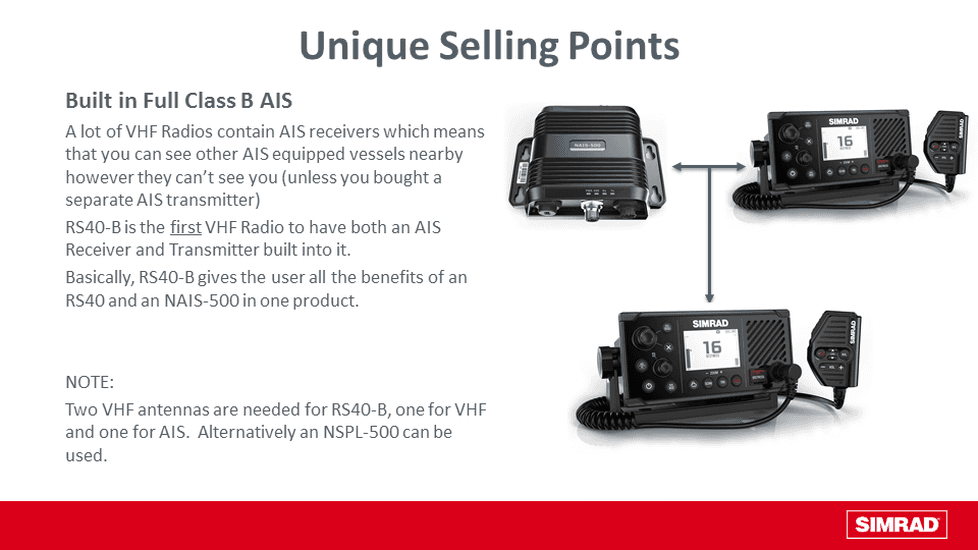 Simrad RS40-B marifoon me AIS-transponder