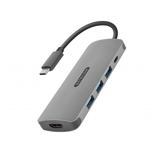 Sitecom CN-380 USB-C to HDMI Adapter-with USB-C Power Delivery + 3 USB 3.0 port