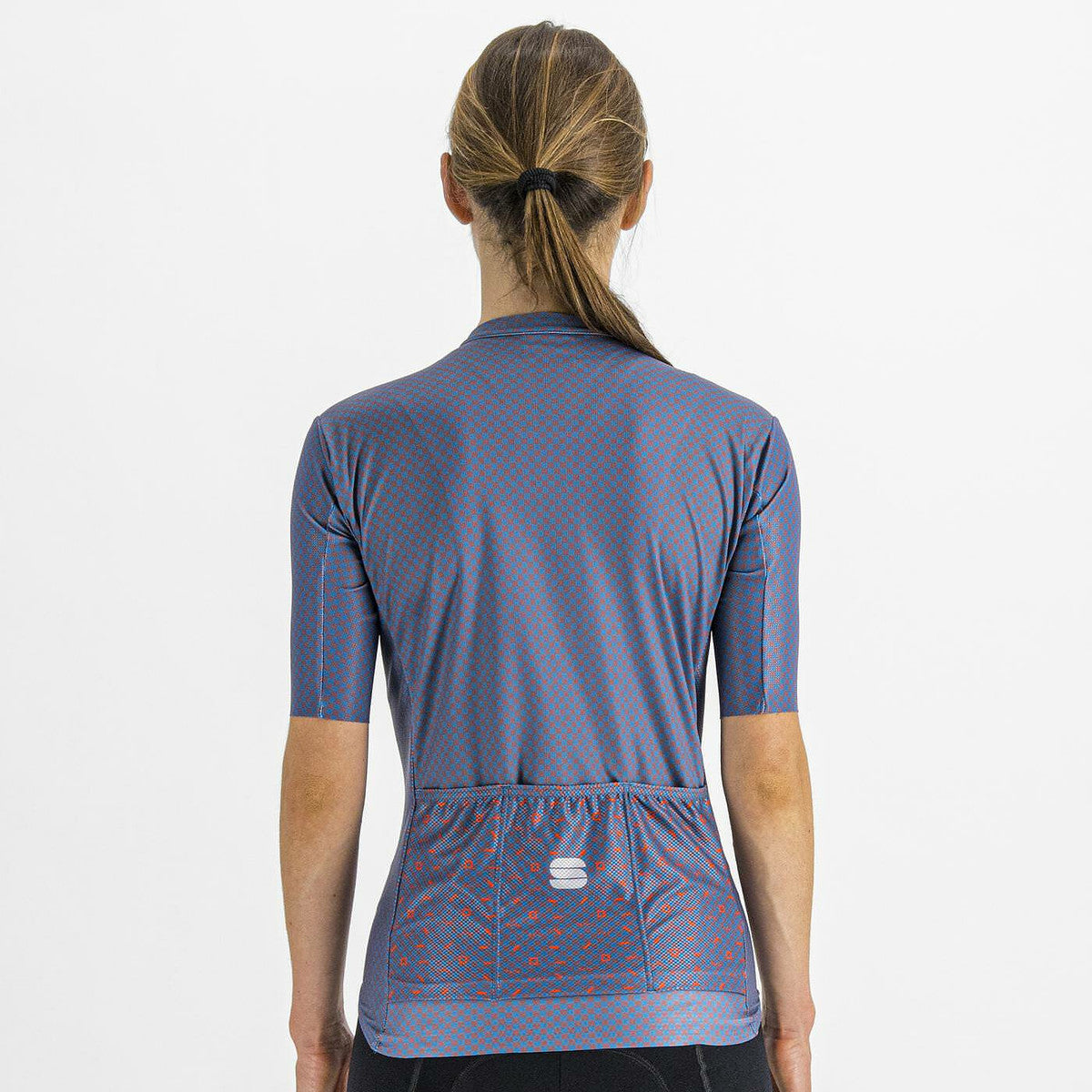 Sportful Checkmate fietsshirt korte mouwen blauw dames