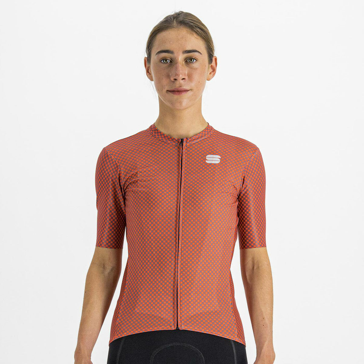 Sportful Checkmate fietsshirt korte mouwen rood dames