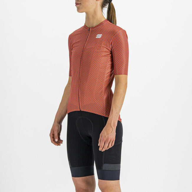 Sportful Checkmate fietsshirt korte mouwen rood dames