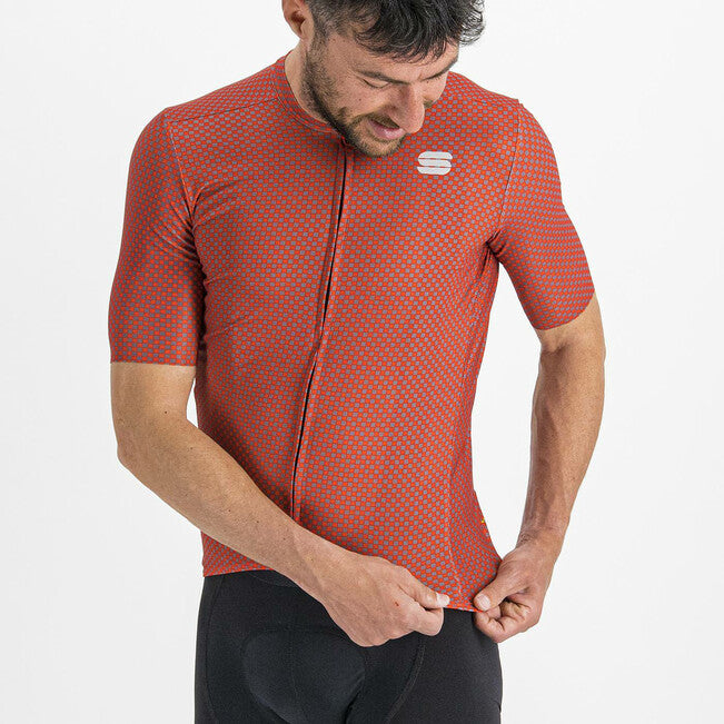 Sportful Checkmate fietsshirt korte mouwen rood heren