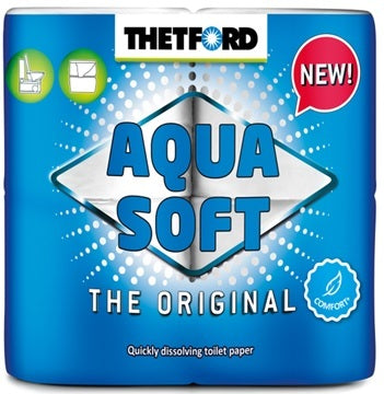 Thetford Aqua Soft Sneloplossend toiletpapier, 4 rollen