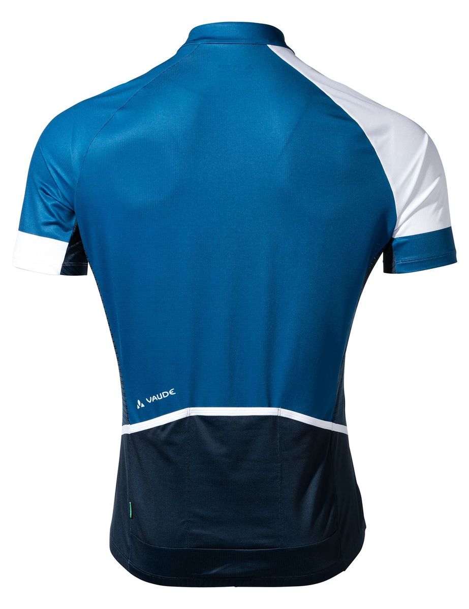 Vaude Posta FZ Tricot fietsshirt korte mouwen blauw met wit heren