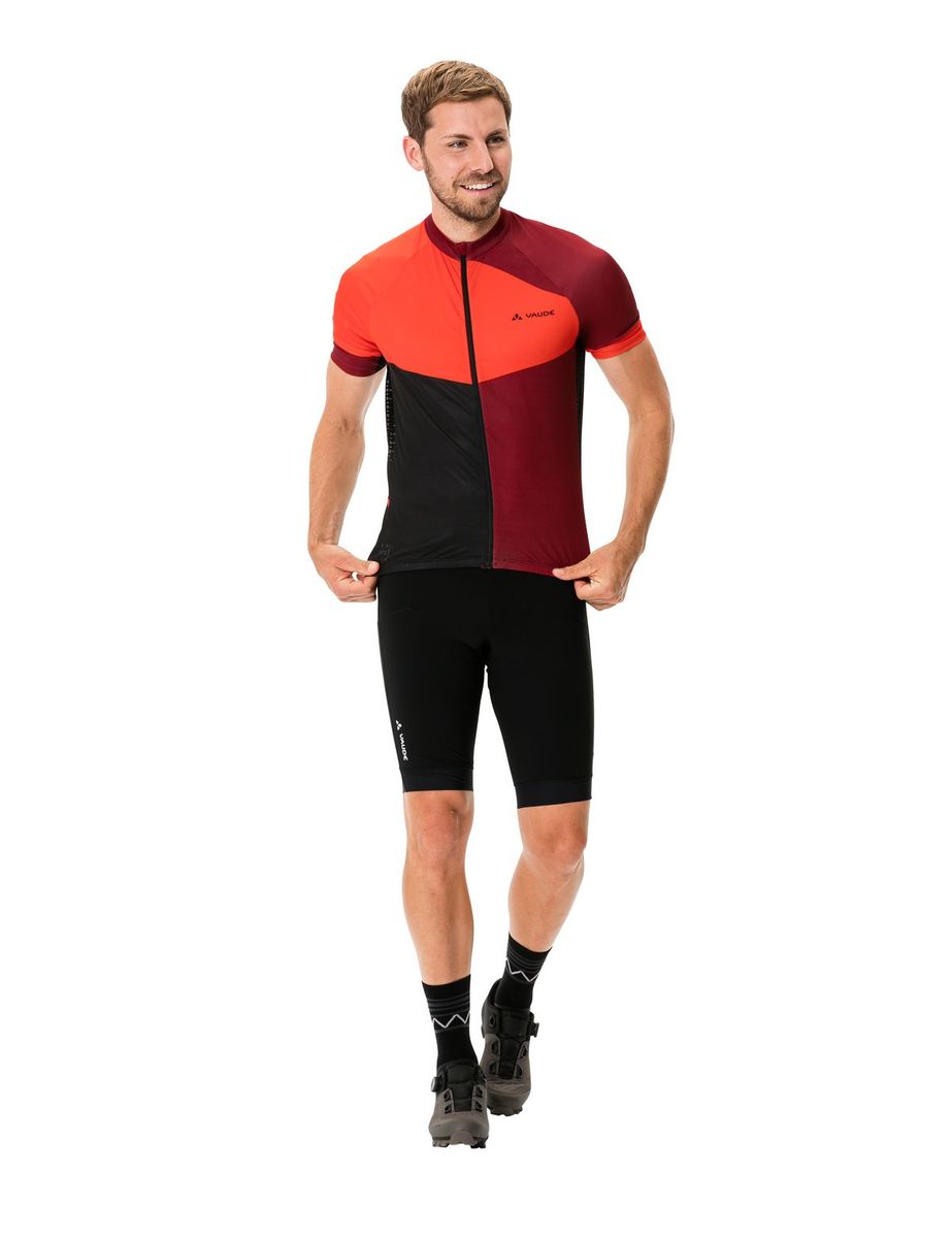 Vaude Posta FZ Tricot fietsshirt korte mouwen rood heren